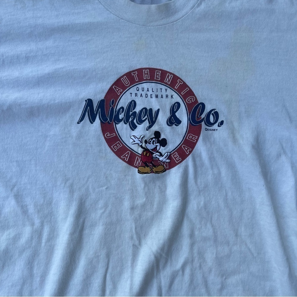 ** VINTAGE 90s SINGLE STITCH MICKEY & CO GRAPHIC TSHIRT Large White Disney - Picture 4 of 10